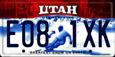 UT license plate E081XK