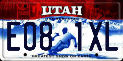 UT license plate E081XL