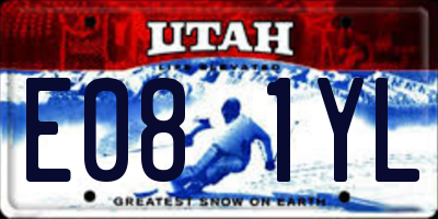UT license plate E081YL