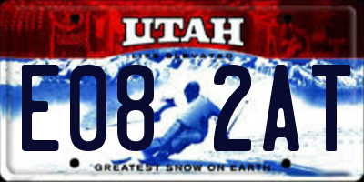 UT license plate E082AT