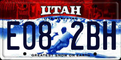 UT license plate E082BH