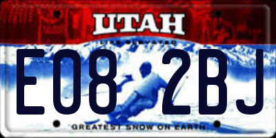 UT license plate E082BJ