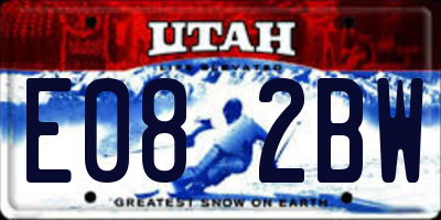 UT license plate E082BW