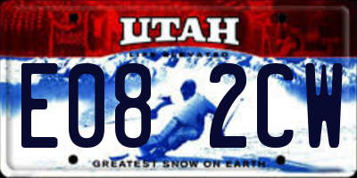UT license plate E082CW