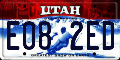 UT license plate E082ED