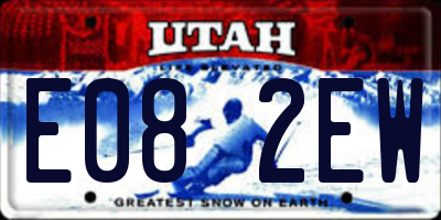 UT license plate E082EW