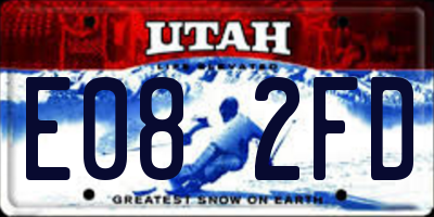 UT license plate E082FD