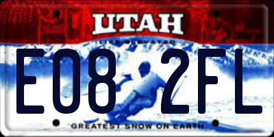 UT license plate E082FL