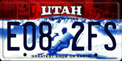 UT license plate E082FS
