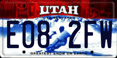 UT license plate E082FW