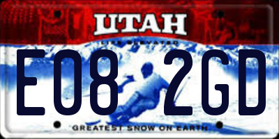 UT license plate E082GD