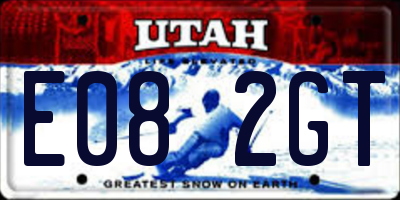 UT license plate E082GT