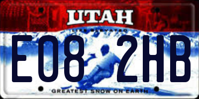 UT license plate E082HB