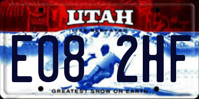 UT license plate E082HF