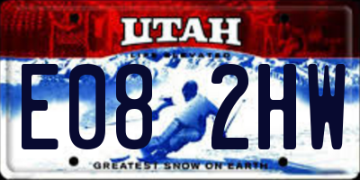 UT license plate E082HW