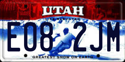 UT license plate E082JM