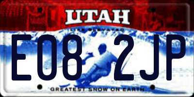 UT license plate E082JP