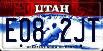 UT license plate E082JT