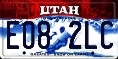 UT license plate E082LC