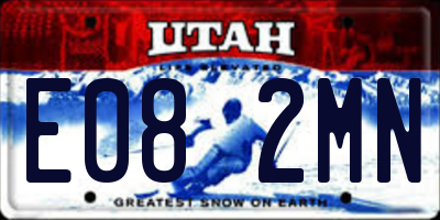 UT license plate E082MN