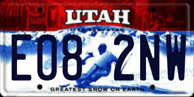 UT license plate E082NW