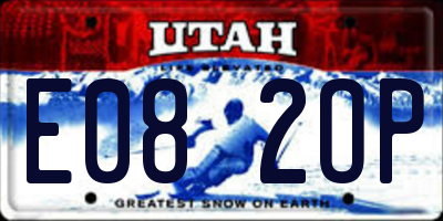UT license plate E082OP