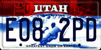 UT license plate E082PD