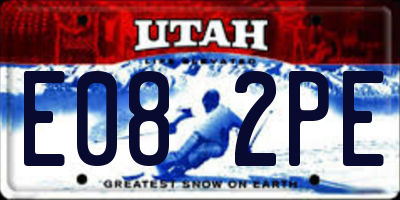 UT license plate E082PE