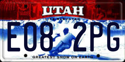 UT license plate E082PG