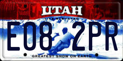 UT license plate E082PR