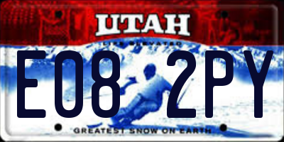 UT license plate E082PY