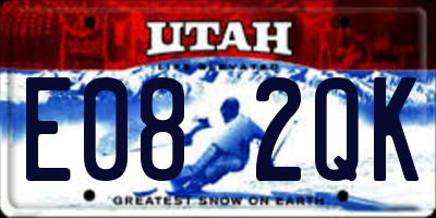 UT license plate E082QK