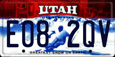 UT license plate E082QV