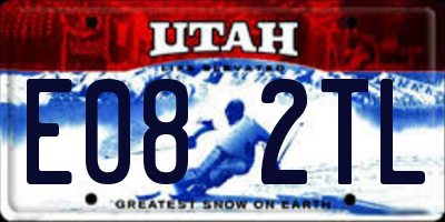UT license plate E082TL
