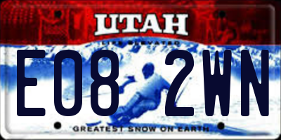 UT license plate E082WN