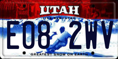UT license plate E082WV
