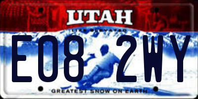 UT license plate E082WY