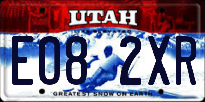 UT license plate E082XR