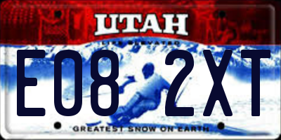 UT license plate E082XT