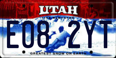 UT license plate E082YT
