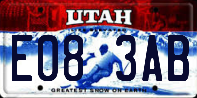 UT license plate E083AB
