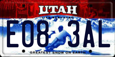 UT license plate E083AL