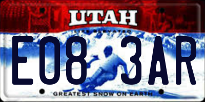 UT license plate E083AR