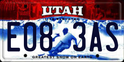 UT license plate E083AS