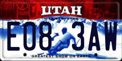 UT license plate E083AW