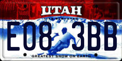UT license plate E083BB