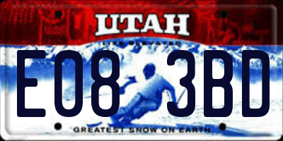 UT license plate E083BD