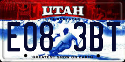 UT license plate E083BT