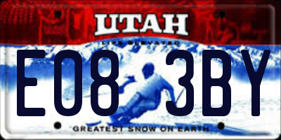 UT license plate E083BY