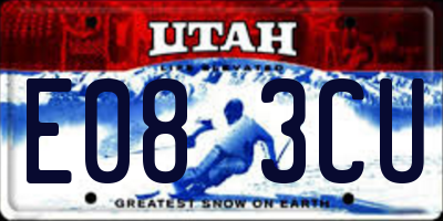 UT license plate E083CU